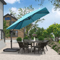 Purple Leaf 9 Feet Patio Umbrella Outdoor Cantilever Square Umbrella Aluminum Offset Umbrella With 360-Degree Rotation For Garden Deck Pool Patio, Turquoise Blue