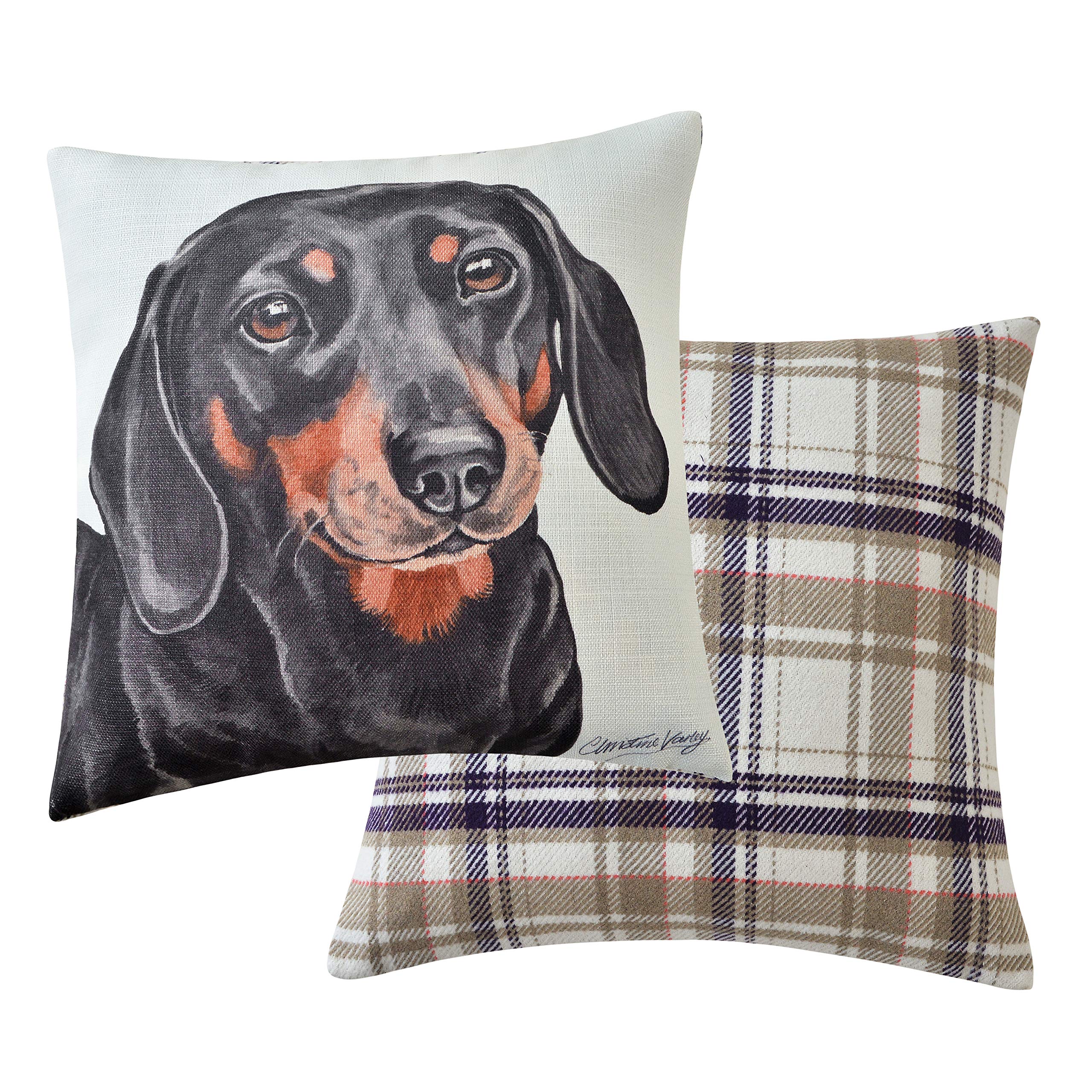 Maturi Dachshund Filled Dog Cushion-43 X 43Cm / 17 X 17-Inch, Multi-Colored