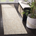 SAFAVIEH Abstract Collection Runner Rug - 2'3'' x 14', Gold & Blue, Handmade Wool, Ideal for High Traffic Areas in Living Room, 