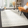 SAFAVIEH Adirondack Collection Area Rug - 51 x 76, Ivory & Light Blue, Modern Diamond Distressed Design, Non-Shedding & Easy C