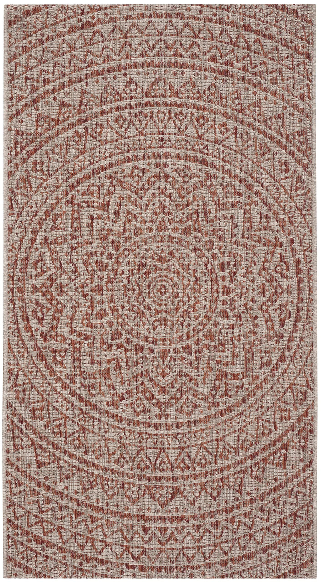 Safavieh Courtyard Collection 2'7' X 5' Light Beige/Terracotta Cy8734 Indoor/ Outdoor Waterproof Easy Cleaning Patio Backyard Mudroom Area Rug