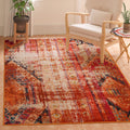 SAFAVIEH Monaco Collection Accent Rug - 4 x 57, Orange & Multi, Tribal Distressed Design, Non-Shedding & Easy Care, Ideal for 