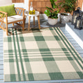 Safavieh Courtyard Collection 7'10' Square Green/Beige Cy6201 Indoor/Outdoor Non-Shedding Easy Cleaning Patio Backyard Porch De