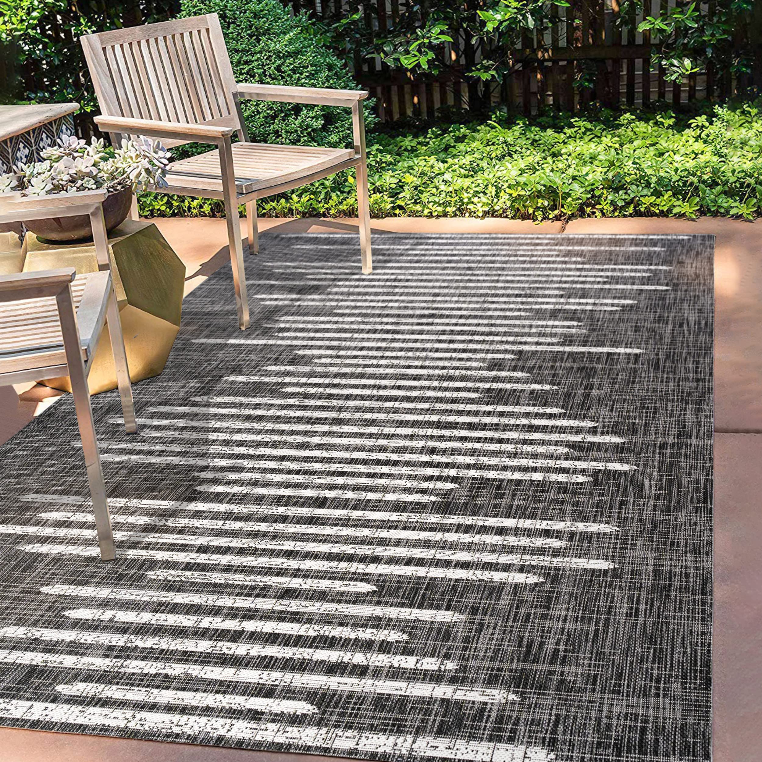 Jonathan Y Smb124E-3 Zolak Berber Stripe Geometric Indoor Outdoor Area-Rug Bohemian Contemporary Easy-Cleaning Bedroom Kitchen B