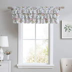 Laura Ashley - Valance, Cotton Rod Pocket Top Window Treatment, Chic Home Decor (Meadow Breeze, 18' X 50')