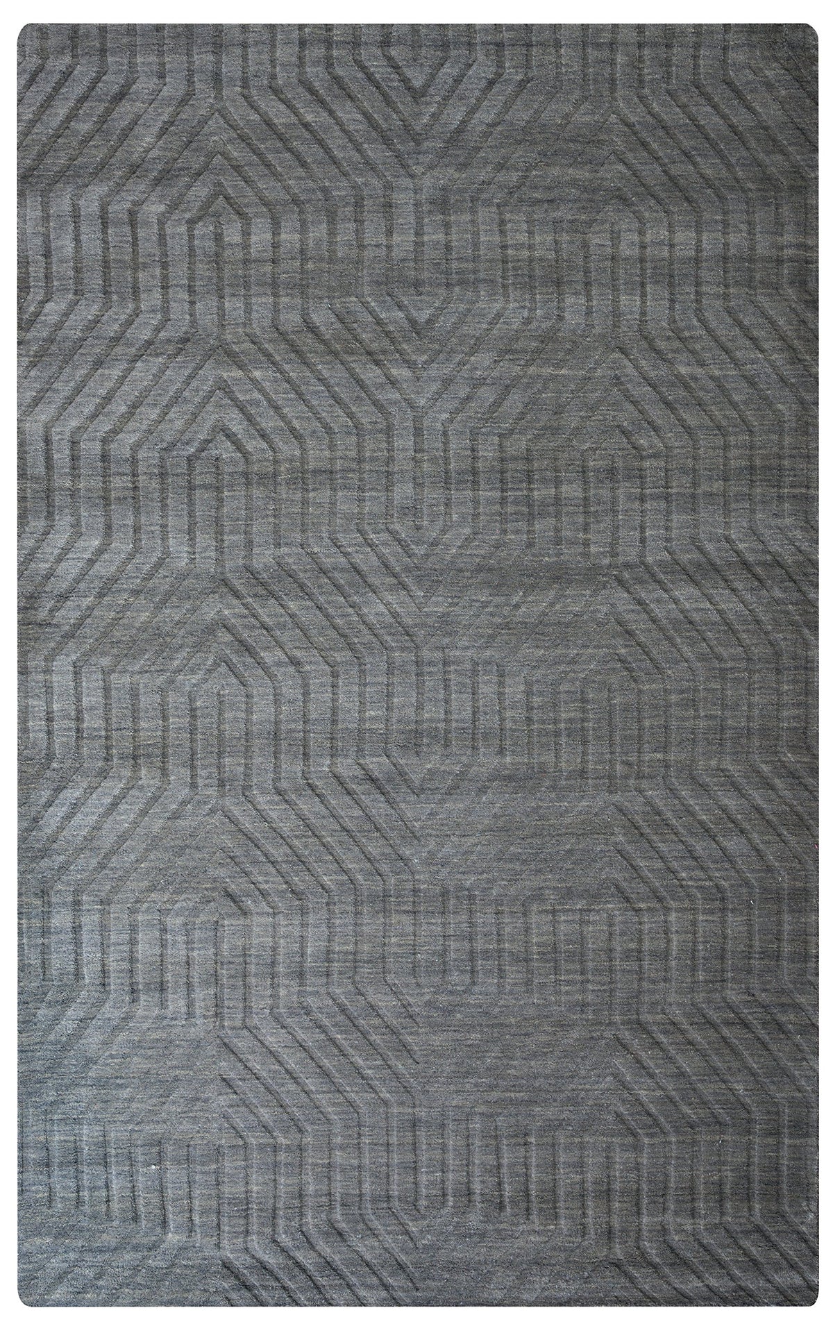 Rizzy Home | Tc8578 | Technique Collection | Wool Area Rug | 8' Round | Dark Gray Solid