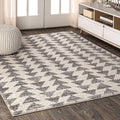 JONATHAN Y MOH206B-8 Aisha Moroccan Triangle Geometric Indoor Farmhouse Area-Rug Bohemian Minimalistic Easy-Cleaning Bedroom Kit