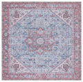 SAFAVIEH Tucson Collection Area Rug - 9 x 12, Grey Blue & Rust, Persian Design, Non-Shedding Machine Washable & Slip Resistant