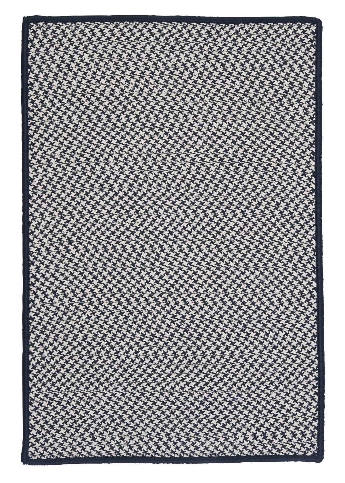 Outdoor Houndstooth Tweed Rug, 8 By 11-Feet, Navy