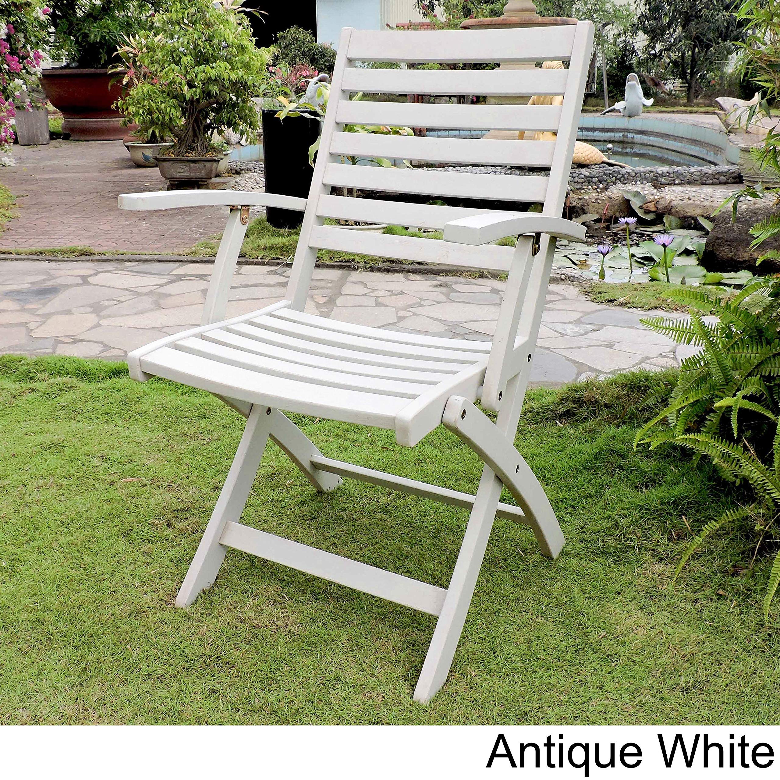 International CaravanInternational Caravan Royal Fiji Acacia Wood Folding Ladder Back Armchair (Set of 2) Barn Red
