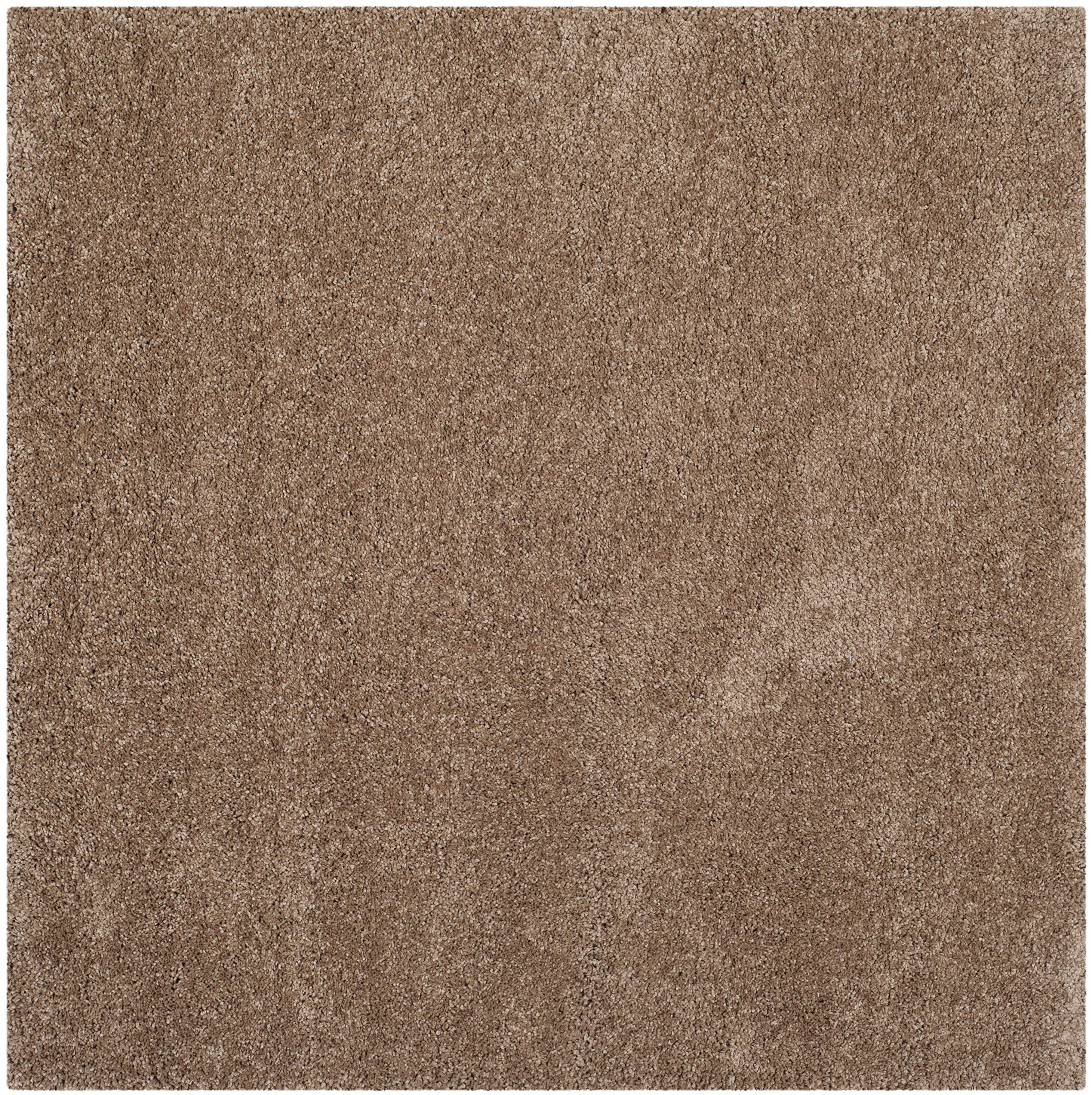 Safavieh Milan Shag Collection Area Rug - 8' Square, Dark Beige, Solid Design, Plush 1.8-Inch Thick, Non-Shedding, Ideal For Hig