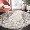 SAFAVIEH Reflection Collection 5 Round Dark Grey / Cream RFT664B Vintage Distressed Area Rug