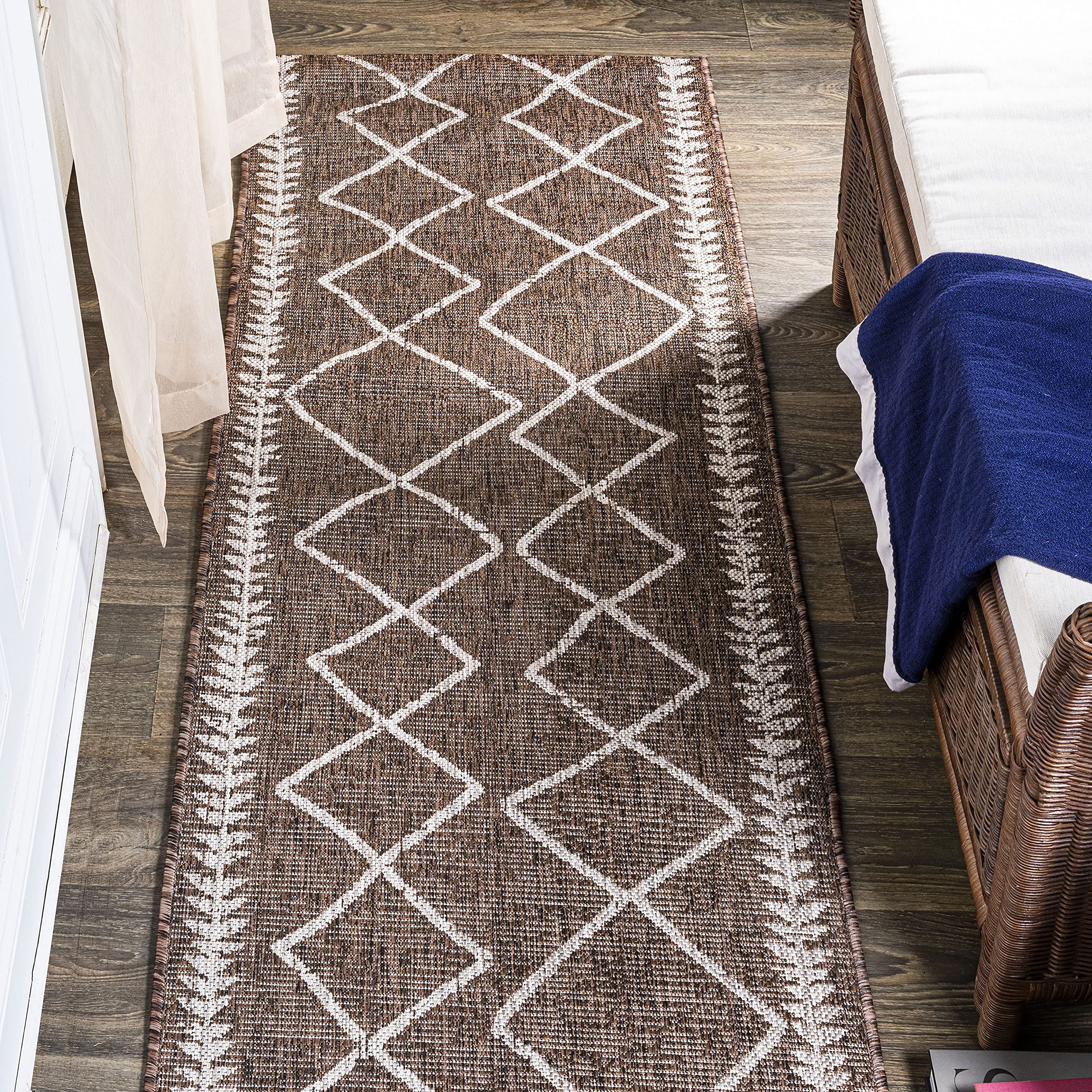 Jonathan Y Smb129B-28 Derya Tribal Diamond Trellis Indoor Outdoor Area-Rug Bohemian Contemporary Easy-Cleaning Bedroom Kitchen B