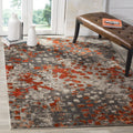 SAFAVIEH Monaco Collection Accent Rug - 4 x 57, Grey & Orange, Boho Abstract Watercolor Design, Non-Shedding & Easy Care, Idea