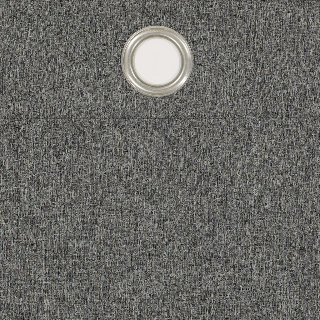 Eclipse Carter Draftstopper Light Filtering Grommet Lined Window Curtains For Living Room (2 Panels), 37 In X 84 In, Charcoal