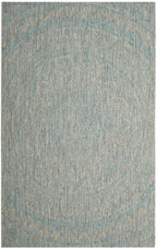 Safavieh Courtyard Collection 5'3' X 7'7' Light Grey / Aqua Cy8734 Indoor/ Outdoor Waterproof Easy Cleaning Patio Backyard Mudroom Area Rug