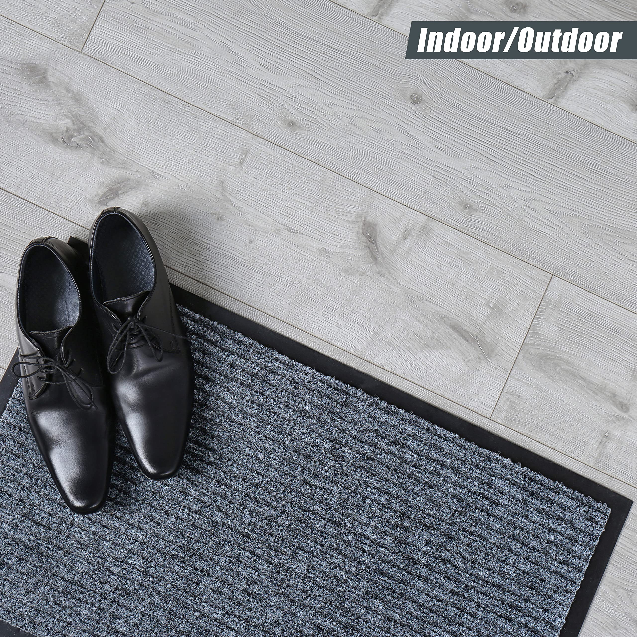 Sierra Concepts 2-Pack Front Door Mat - Large 36 X 24 Welcome Indoor Outdoor Entryway Mats For Shoe Scraper, Ideal For Inside Outside High Traffic Area, Gray