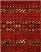Safavieh Amsterdam Collection Area Rug - 10' X 14', Terracotta & Multi, Moroccan Boho Design, Non-Shedding & Easy Care, Ideal Fo