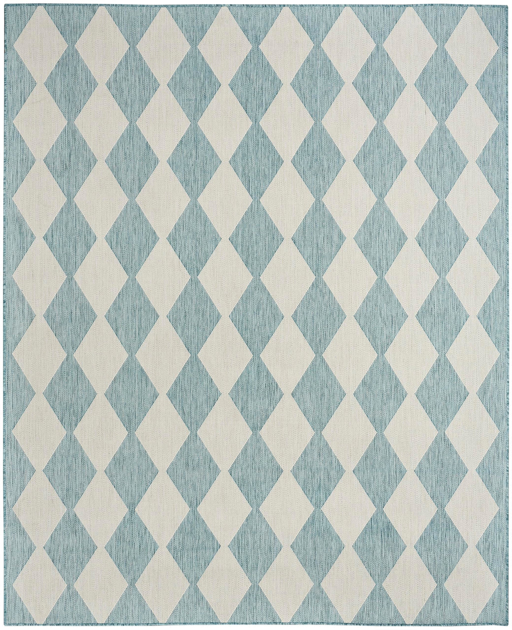 Nourison Positano Indoor/Outdoor Aqua 5' X 7' Area Rug, Easy Cleaning, Non Shedding, Bed Room, Living Room, Dining Room, Backyard, Deck, Patio (5X7)
