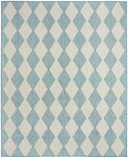 Nourison Positano Indoor/Outdoor Aqua 5' X 7' Area Rug, Easy Cleaning, Non Shedding, Bed Room, Living Room, Dining Room, Backyard, Deck, Patio (5X7)