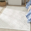 Nourison Versatile Indoor/Outdoor Ivory/White 6' x 9' Area -Rug, Easy -Cleaning, Non Shedding, Bed Room, Living Room, Dining Roo