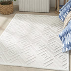 Nourison Versatile Indoor/Outdoor Ivory/White 6' x 9' Area -Rug, Easy -Cleaning, Non Shedding, Bed Room, Living Room, Dining Roo