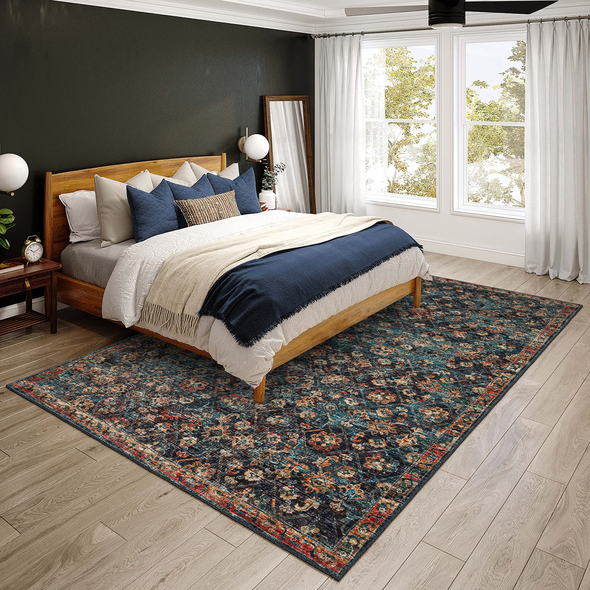 Dalyn Rugs Jericho Jc8 Navy 8' X 10' Rectangle Soft Area Rug, Easy Clean, Non Shedding, Bedroom, Entry, Living Room, Dining Room, Kitchen Rug