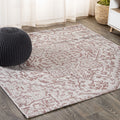 JONATHAN Y SMB105A-9SQ Estrella Bohemian Medallion Textured Weave Red/Taupe 9 Square Indoor/Outdoor Area Rug, Pet Friendly, Non