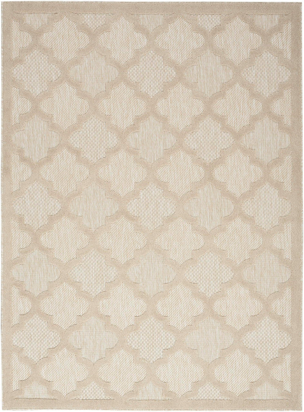 Nourison Easy Care Indoor/Outdoor Cream 4' X 6' Area Rug, Easy Cleaning, Non Shedding, Bed Room, Living Room, Dining Room, Backyard, Deck, Patio (4X6)