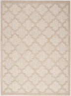 Nourison Easy Care Indoor/Outdoor Cream 6' X 9' Area Rug, Easy Cleaning, Non Shedding, Bed Room, Living Room, Dining Room, Backyard, Deck, Patio (6X9)