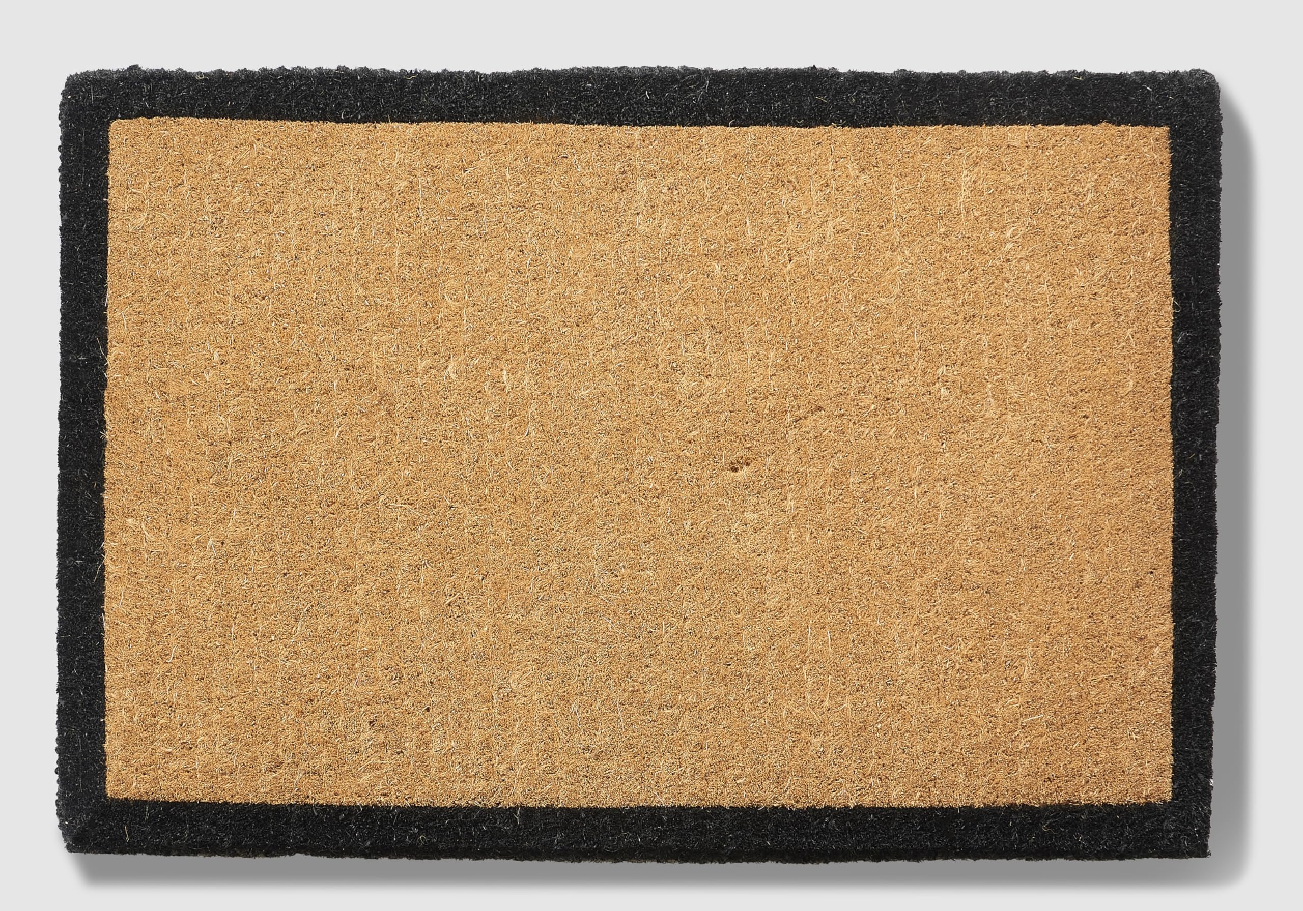 Fab Habitat Modern Extra Thick Doormat - Handwoven, Durable - Natural Coir - Entryway, Front Door, Porch, Patio - Black Border (