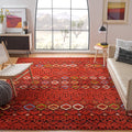 SAFAVIEH Amsterdam Collection 5'1'' Square Terracotta / Multi AMS108D Moroccan Boho Non-Shedding Living Room Bedroom Area Rug
