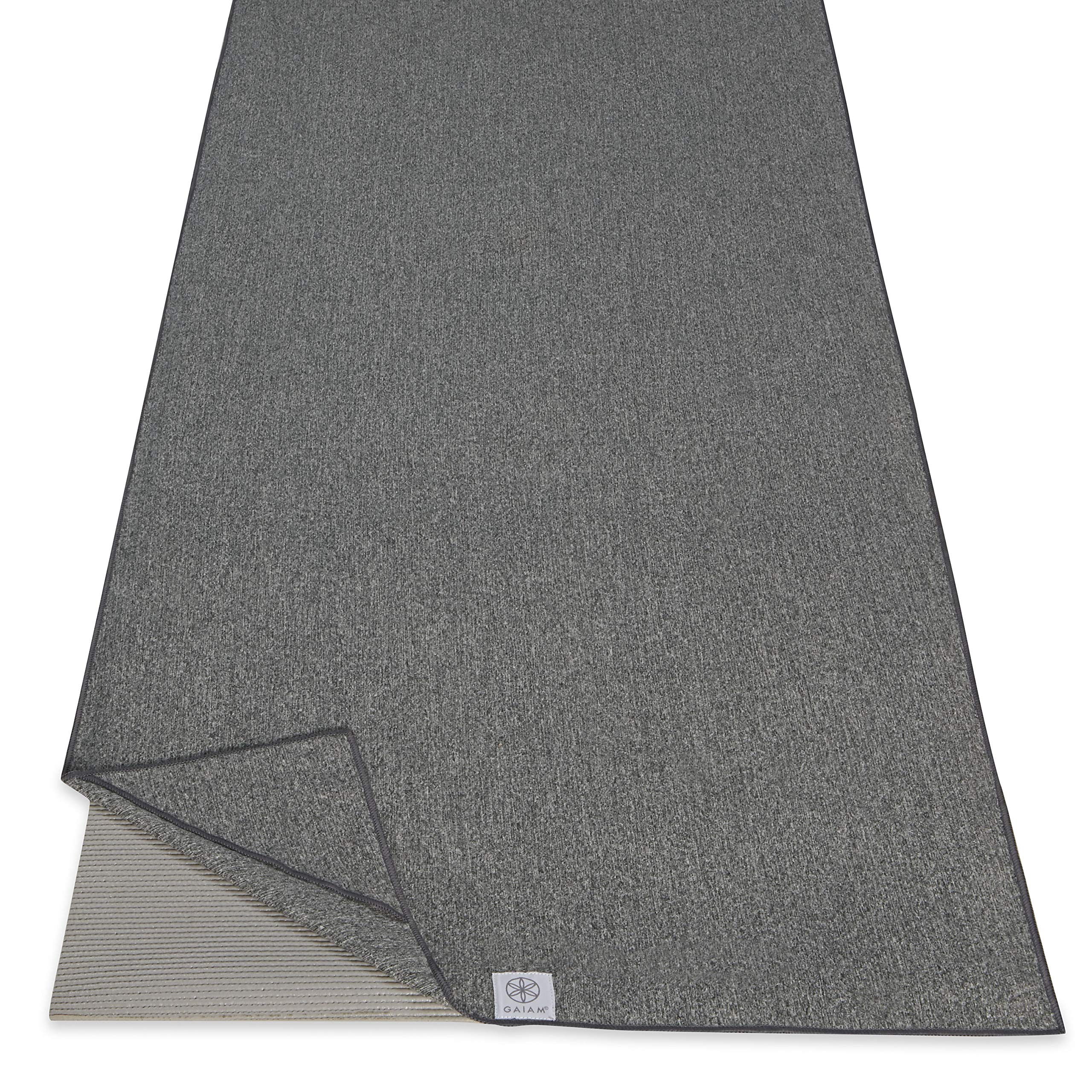 Gaiam Yoga Towel - Mat Sized Active Dry Non Slip Moisture Wicking Sweat Absorbent Microfiber Hot Yoga Towel for Women & Men | St