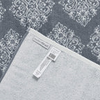 Amrapur Overseas | Artesia Damask 6 Piece Reversible Yarn Dyed Jacquard Towel Set (Sterling Blue)