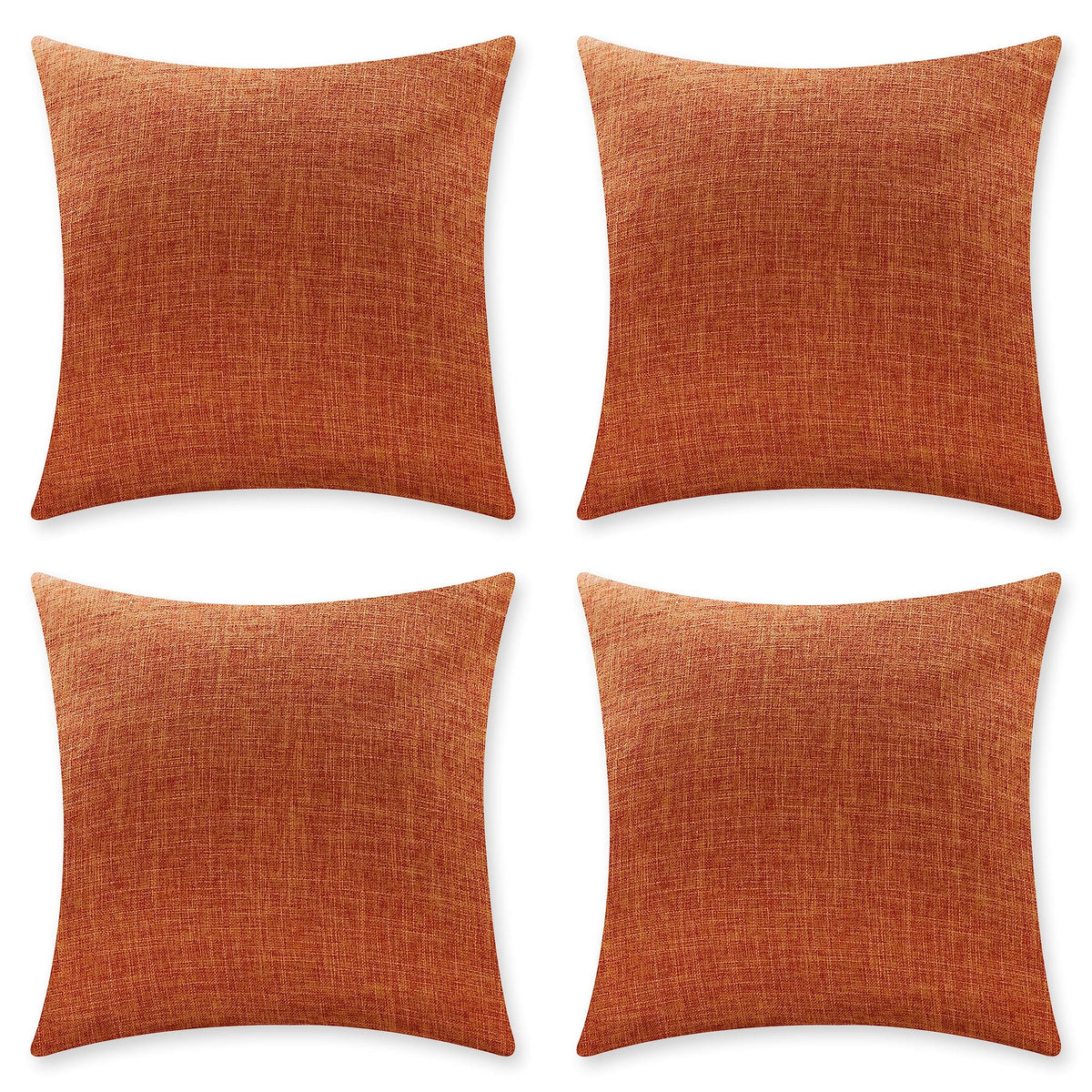 Home Brilliant Set Of 4 18X18 Throw Pillow Covers Orange Fall Decorative Pillow Covers For Office Living Room Couch Car Lined Li