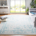 SAFAVIEH Adirondack Collection Area Rug - 10 Square, Ivory & Light Blue, Distressed Design, Non-Shedding & Easy Care, Ideal for