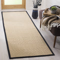 SAFAVIEH Natural Fiber Collection Runner Rug - 26 x 8, Maize & Black, Border Sisal Design, Easy Care, Ideal for High Traffic A