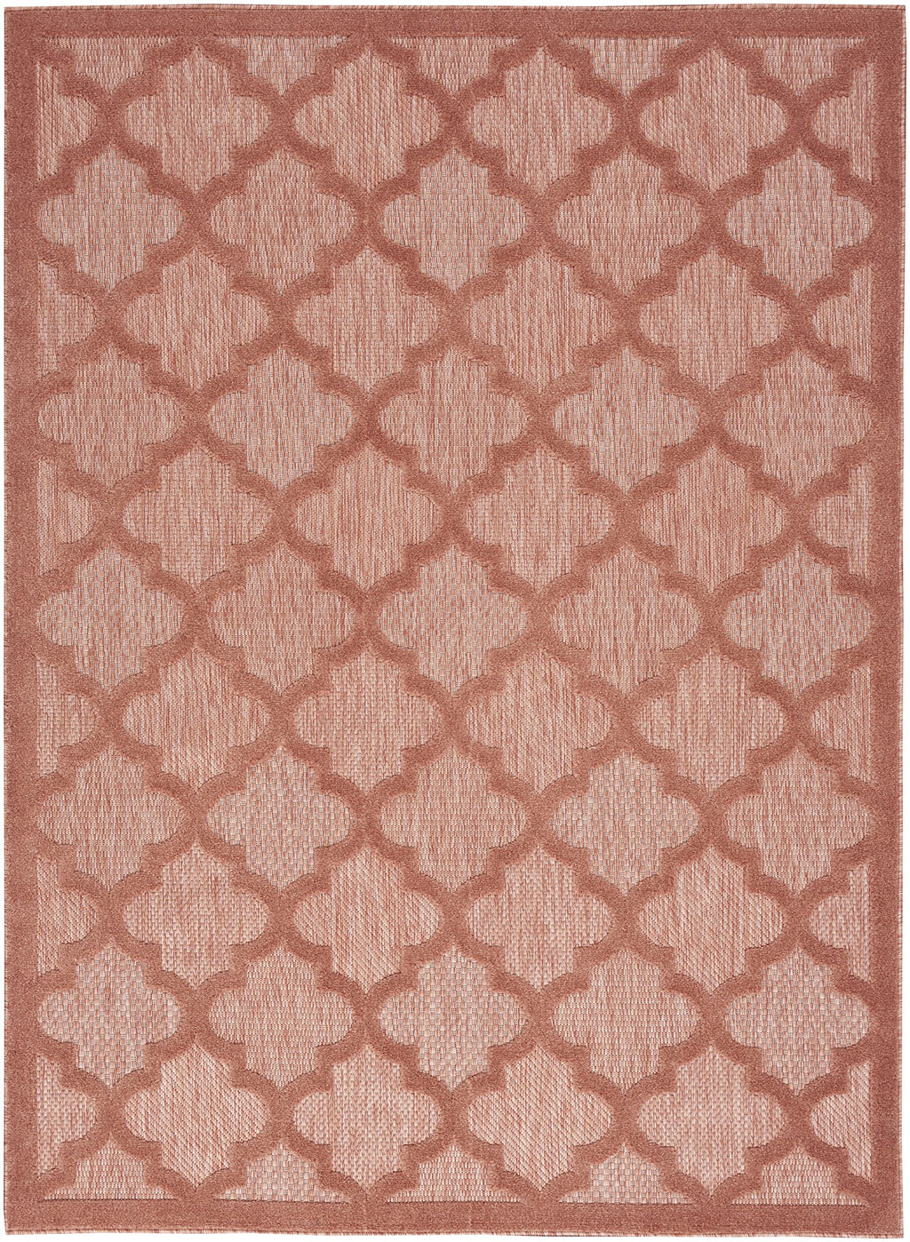 Nourison Easy Care Moroccan Coral/Orange 5' X 7' Area -Rug, Trellis, Easy -Cleaning, Non Shedding, Bed Room, Living Room, Dining Room, Backyard, Deck, Patio (5X7)