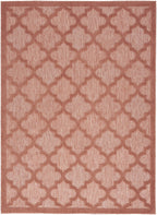 Nourison Easy Care Moroccan Coral/Orange 5' X 7' Area -Rug, Trellis, Easy -Cleaning, Non Shedding, Bed Room, Living Room, Dining Room, Backyard, Deck, Patio (5X7)