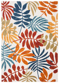 Safavieh Cabana Collection 2' X 4' Cream / Red Cbn814A Botanical Indoor/ Outdoor Easy-Cleaning Patio Backyard Mudroom Accent-Rug