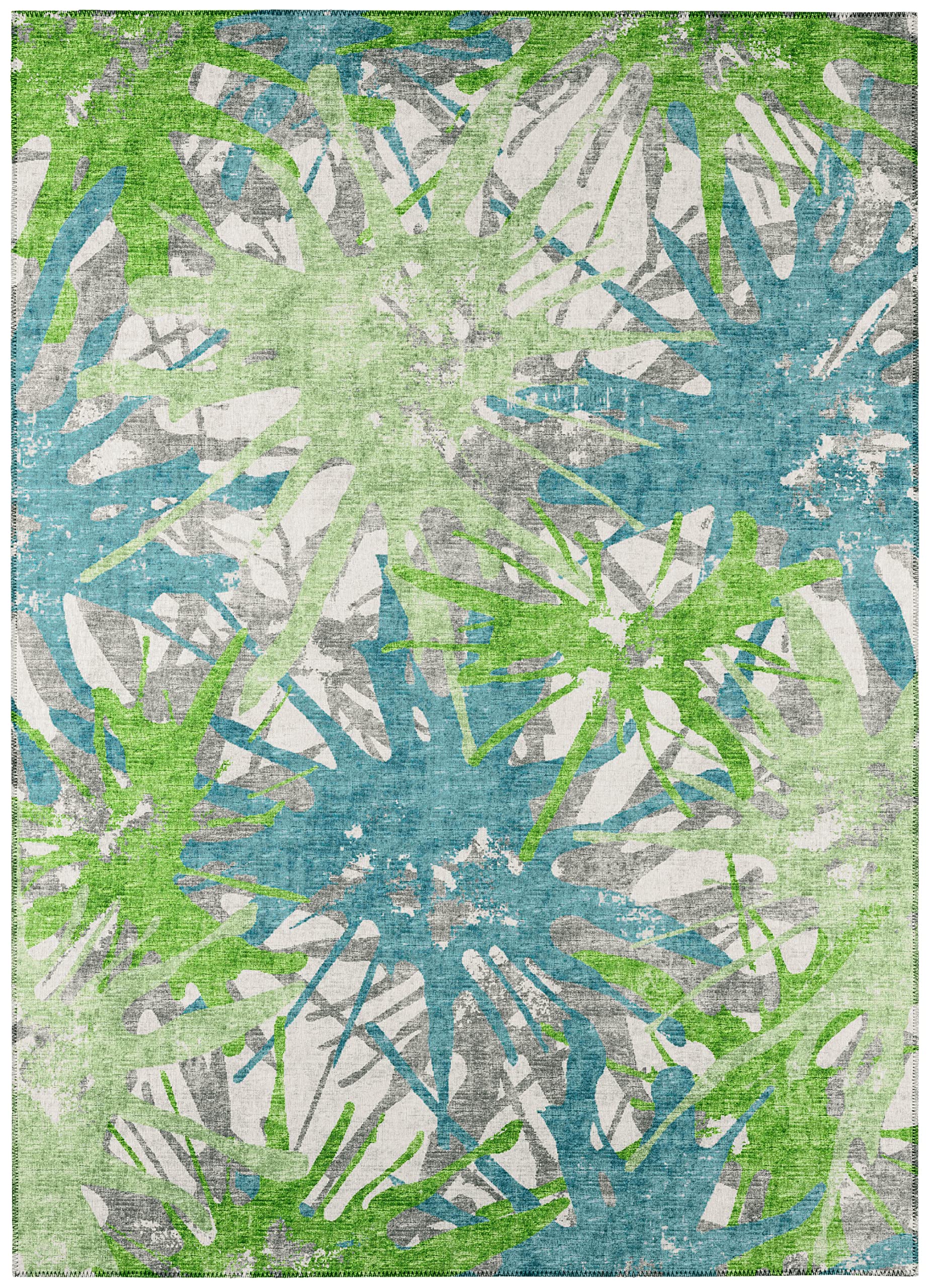 Addison Rugs Bravado Abv36 Green 8' X 8' Indoor Outdoor Round Rug, Easy Clean, Machine Washable, Non Shedding, Bedroom, Entry, Living Room, Dining Room, Kitchen, Patio Rug
