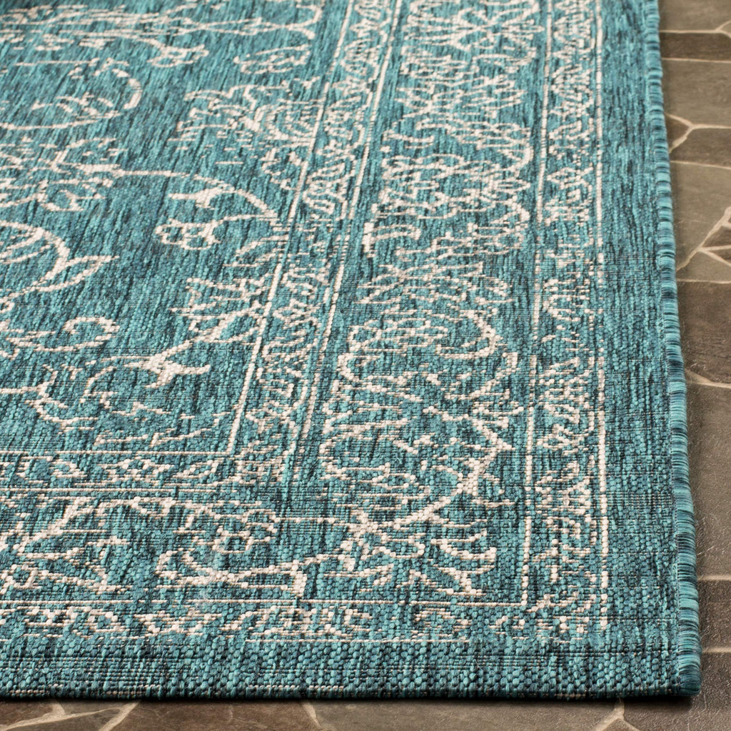 Safavieh Courtyard Collection 2'3' X 22' Turquoise Cy8680 Indoor/ Outdoor Patio Backyard Mudroom Runner Rug