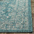 Safavieh Courtyard Collection Accent Rug - 2'3' X 5', Turquoise, Non-Shedding & Easy Care, Indoor/Outdoor & Washable-Ideal For Patio, Backyard, Mudroom (Cy8680-37221)
