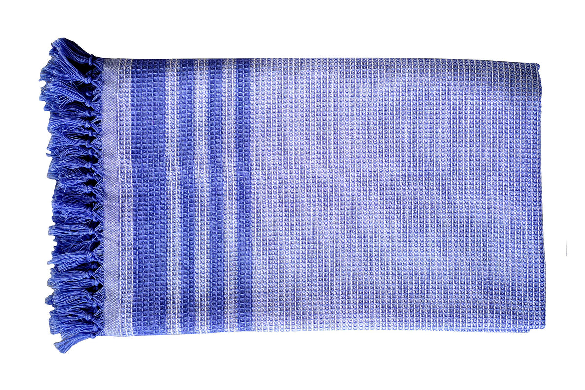 Linens&Cottons Cotton Bath Towel (Blue, 70x150cm)