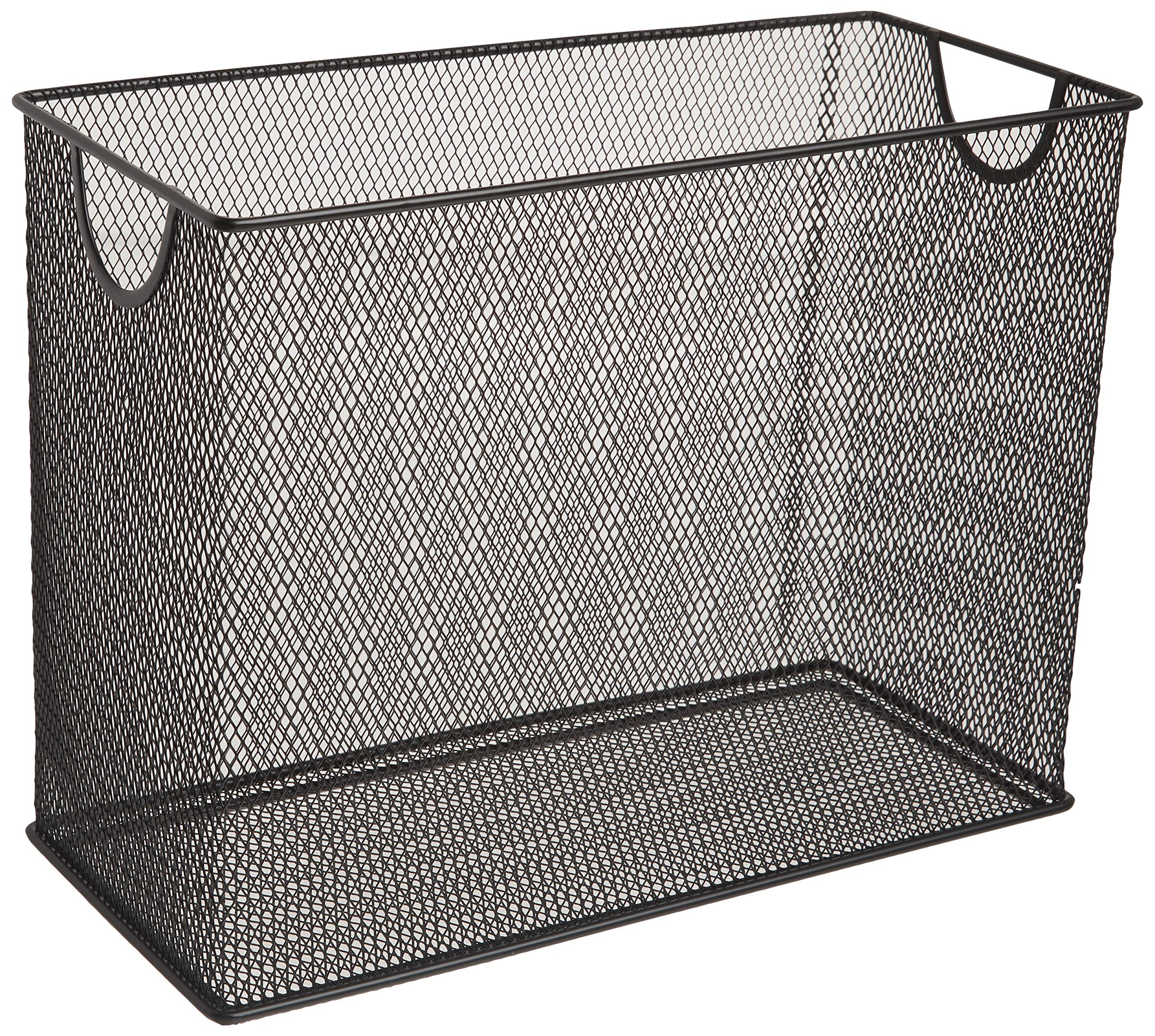 U Brands Mesh Steel Desktop Hanging File Holder, Letter Size, 12.4'' x 9.53'' x 5.5'', Black - 457U00-06