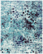 Safavieh Madison Collection Area Rug - 6' X 9', Turquoise & Navy, Boho Abstract Distressed Design, Non-Shedding & Easy Care, Ide