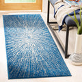 SAFAVIEH Evoke Collection 22 x 11 Navy/Ivory EVK228N Abstract Burst Non-Shedding Living Room Bedroom Runner Rug