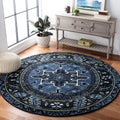 SAFAVIEH Vintage Hamadan Collection 67 Round Blue/Grey VTH211N Oriental Traditional Persian Non-Shedding Dining Room Entryway F