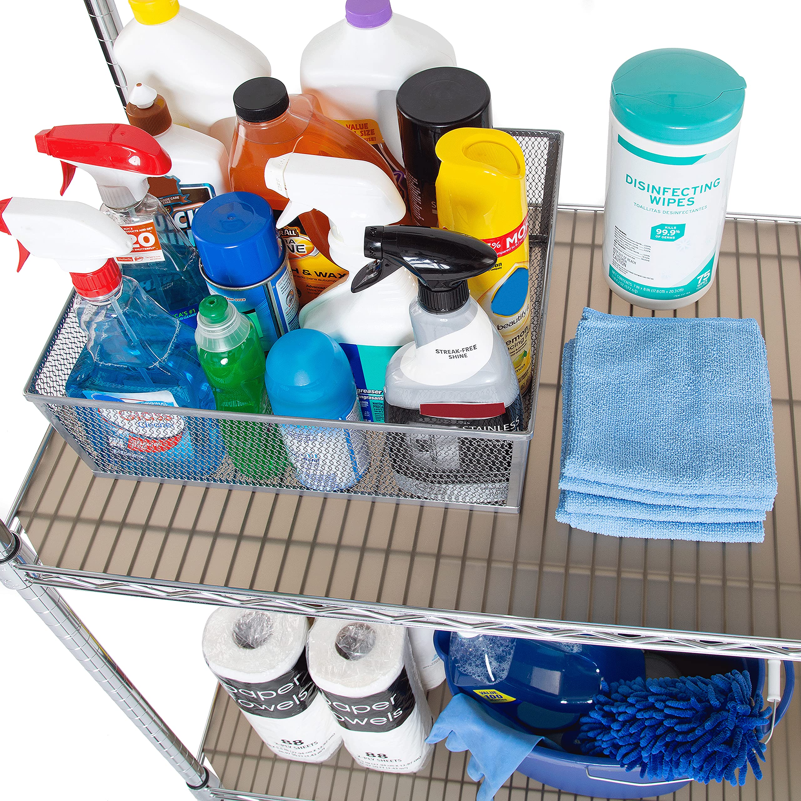 Seville Classics Heavy Duty Fitted Wire Shelf Liners Water-Resistant Protector Mat, Non-Adhesive, for Wired Shelves, Office, Kit