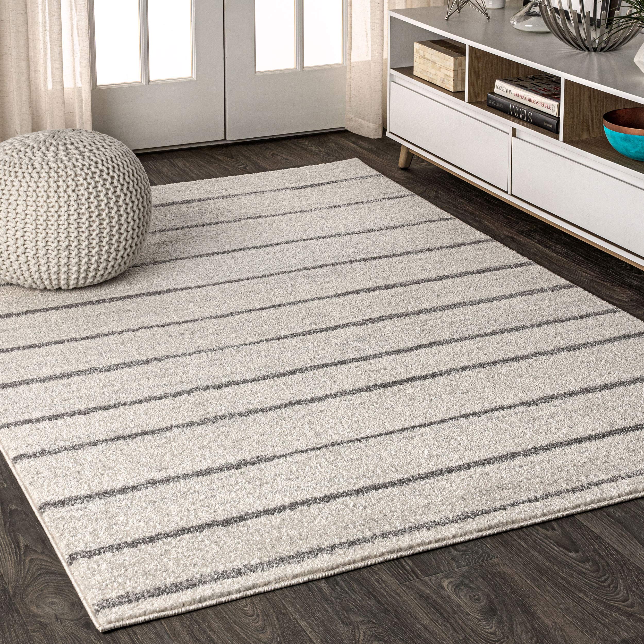JONATHAN Y MOH201A-3 Williamsburg Minimalist Stripe Indoor Farmhouse Area-Rug Bohemian Minimalistic Easy-Cleaning Bedroom Kitche